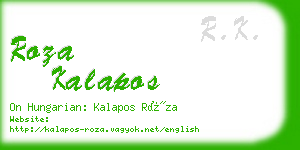 roza kalapos business card